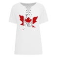 thumbnail image 3 of T-shirt pour Femmes Canada à Col Rond, Manches Courtes, Feuille d'Érable, Fête du Canada, Chandail Patriotique, Graphique, T-Shirt pour Femmes, 3 of 3