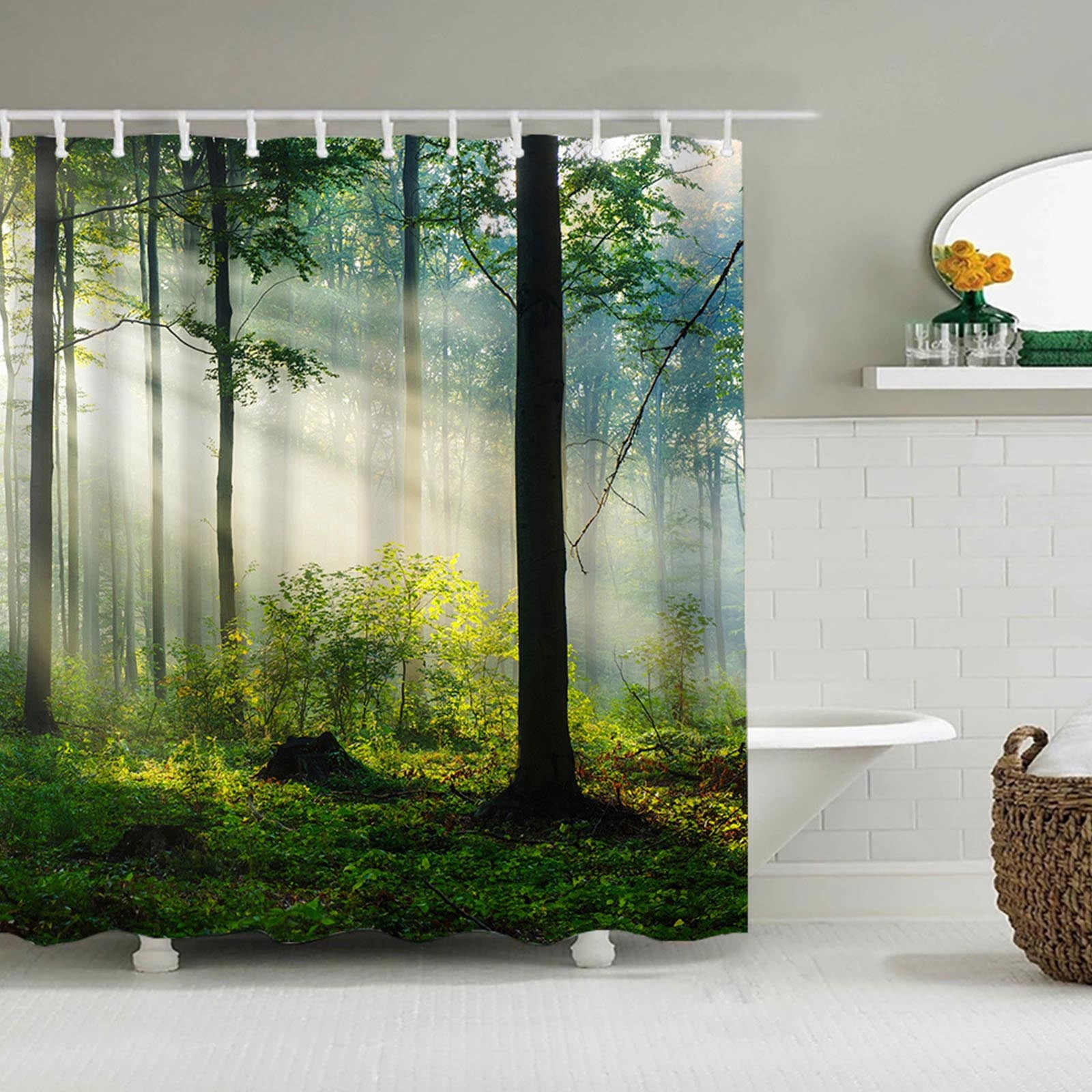 EGNMCR Curtains, Curtains for Bedroom Printed Shower Curtain Polyester And Mildew-proof Bathroom And Mildew-proof Partition Curtain 150X180CM a Curtain