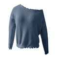thumbnail image 4 of CEHVOM Col Roulé une Épaule Tricoté Pull Manches Longues Élégants Hauts Décontractés, 4 of 7