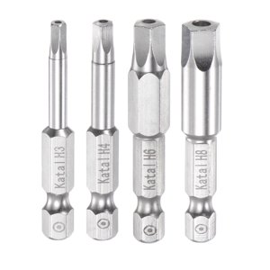 Unique Bargains H3-H8 Magnetic Security Pentagon Screwdriver Bit Set 1/4' Hex Shank 2' Length Screw Driver