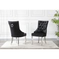 thumbnail image 2 of Double Tufted Black Velvet Side Chairs with Silver Stainless Steel Legs, 2 of 2