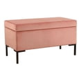 thumbnail image 1 of HomePop 17.5" Medium Modern Velvet Fabric Storage Bench with Metal Legs in Pink, 1 of 12