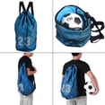 thumbnail image 3 of Basketball Football Soccer, Exercising Mesh Backpack Borsa Basket Training Bambino Shoulder Drawstring Bag Black, 3 of 8
