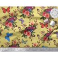thumbnail image 3 of Soimoi Cotton Duck Fabric Leaves, & Peony Floral Printed Fabric 1 Yard 56 Inch Wide, 3 of 3