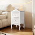 thumbnail image 4 of Ktaxon 2pc Nightstand End Table with 2 Drawer Bedside Table,Wood Accent Table, White, 4 of 13