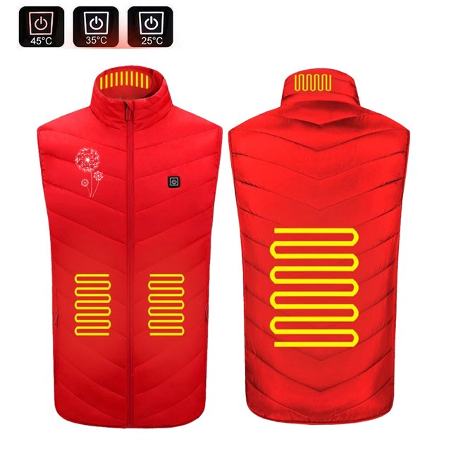 Gilet Chauffant pour Femmes, Rechargeable par Usb, Lavable, Gilet Chauffant Sans Manches à Imprimé Floral pour Ski, Camping, Randonnée, Gilet Chauffant pour Hommes