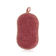 thumbnail image 2 of Wweixi Kitchen Scouring Pad Double Side Microfiber Pot Pan Dish Cleaning Scrubber Reusable Household Sponge Palm Dust Washing Red 1Set, 2 of 6