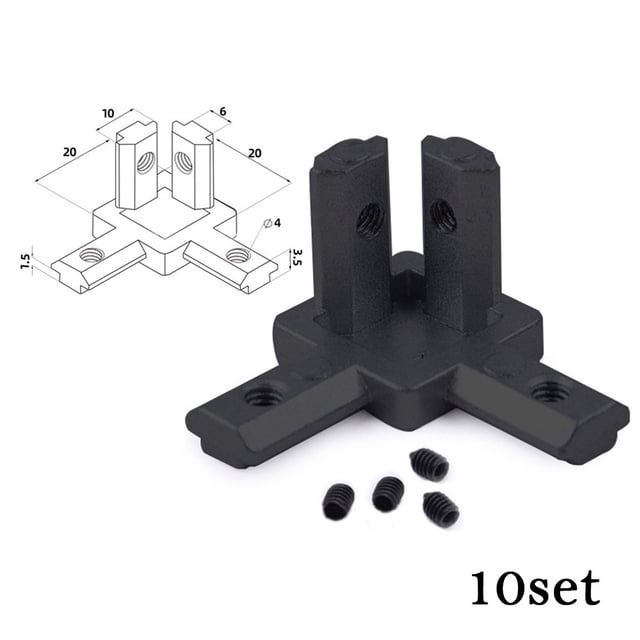 3 Way Corner Joint Bracket Connector 2020 Aluminium Extrusion Profile Slot Right Angle Connector Aluminum Profile Accessories