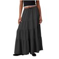 thumbnail image 1 of Besolor Maxi Skirt for Women Elastic Waist Drawstring Ruffle Tiered A-Line Summer Beach Boho Flowy Long Skirts, 1 of 4