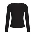 thumbnail image 4 of Yuyuzo Chemises à Manches Longues pour Femmes Automne Col Rond Ajusté Crop Tops sous-Vêtements, 4 of 6