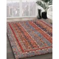 thumbnail image 2 of Ahgly Company Tapis d'Intérieur Rectangulaire Abstrait Marron Rouge, 7 Pieds x 10 Pieds, 2 of 6