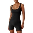 thumbnail image 1 of Yuyuzo Women Workout Jumpsuits Ribbed Square Neck 1 Piece Seamless Tank Top Sleeveless Rompers, 1 of 5