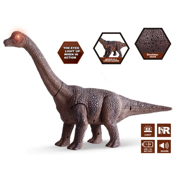 Dalazy Dinosaure RC Réaliste pour Enfants, Éducatif, Rugissements, Rotation 360, Cascade, Brachiosaurus