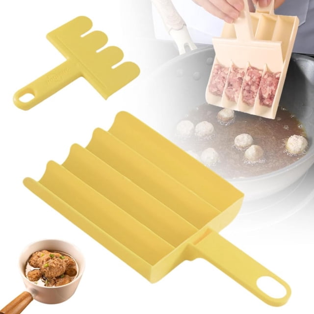 Kitchenware Clearance Sale, Four-In-One Meatball Maker Yellow Creative Kitchen Triple Meatball Maker 2024 New Meatball Maker Tool Meat Spoon With, 1*Meatball Maker, By Relocy
