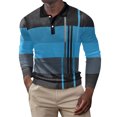 thumbnail image 1 of XZNGL Mens Patchwork Turndown Loose Fallow Fabric Button Long Sleeve Lapel Top/shirt, 1 of 1