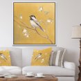 thumbnail image 3 of Oiseau Doré sur des Fleurs IV - Toile Encadrée Style Ferme, 3 of 3