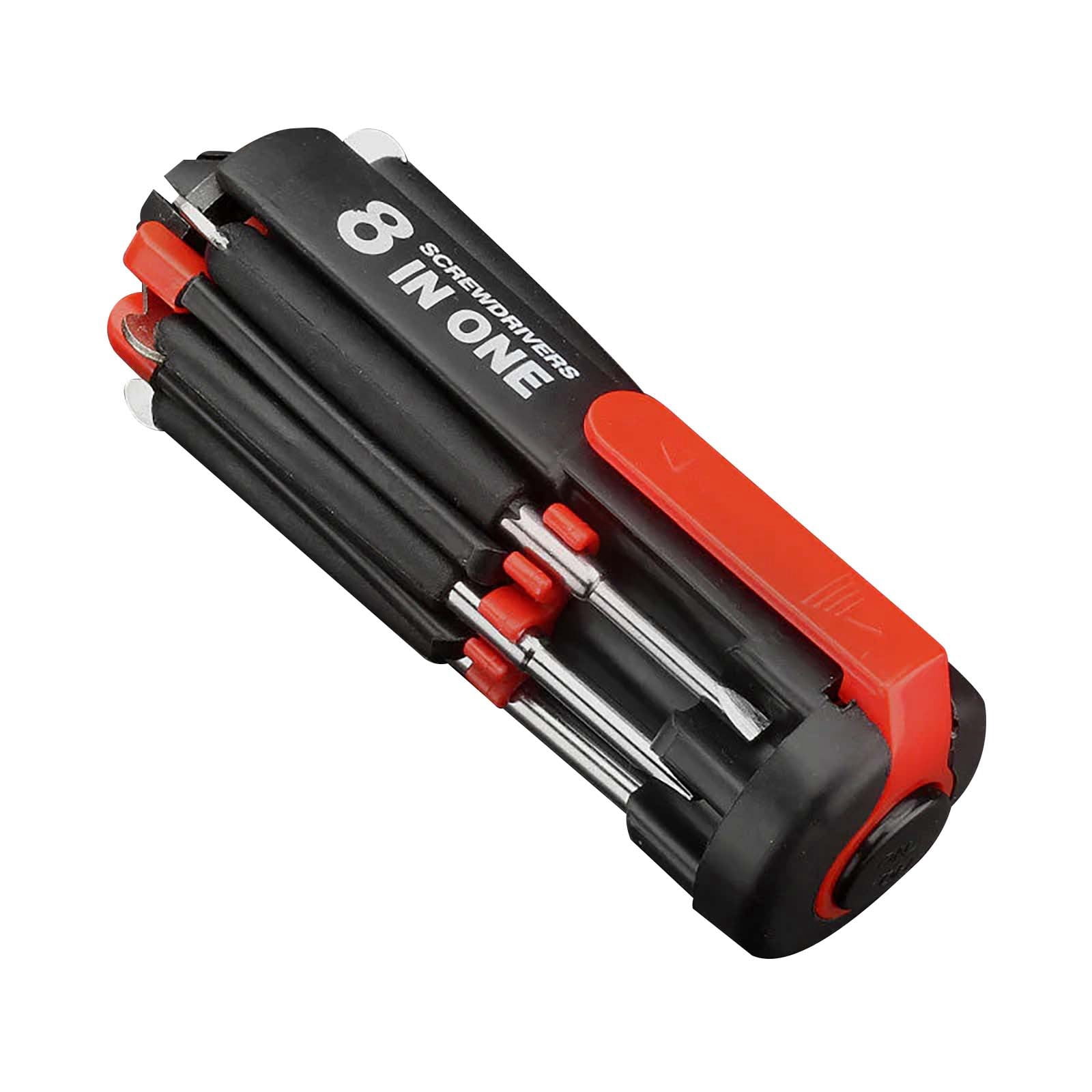 Binwennn Watch Screwdriver Holder Universal Screwdriver Multipurpose Screwdriver Set Eight In One Multifunctional Screwdriver Shaped Hexagonal Screwdriver Set Home Tool With LED Light