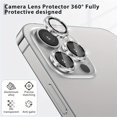 thumbnail image 4 of CNKOO Sparkling Rhinestone Camera Lens Film for iPhone 15/14/13/12/11 Pro Max/Plus ZZZ, 4 of 7