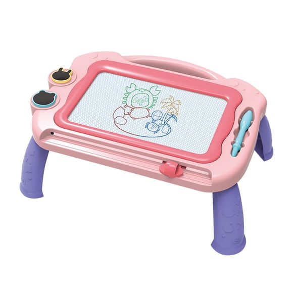 lionlar Drawing Board Toy Gift Removable Legs 4 Colour Area Education Scribble Board for Travel Birthday Girls Kids - Pink