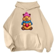 Zippe Hoodie Sweatshirt with Hood Women Women's Sweatshirts Pullover Hoodie Quarter Zip Pullover Women Tall Light Weight Women's Sweat Shirts Cute And Fashionable Hoodies And Sweatshirts For Beige XL
