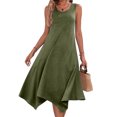 thumbnail image 4 of Yuyuzo Robe pour Femmes Sans Manches Décontractée Robe Débardeur Col Rond Robes de Plage Ourlet Irrégulier Robes Midi Fluides, 4 of 7