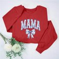 thumbnail image 2 of Culottes pour Femmes, Chandails en Molleton à Manches Longues pour Maman, Chandail à Col Rond, Blouse Légère et Ample, TP Rouge, 2 of 7