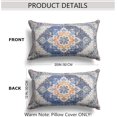 thumbnail image 2 of Blue Boho Throw Pillow Covers Set of 2 Monaco Rug Carpet Double Sided Pattern Cotton Soft Pillow Case Cushion Cover Pillowcase for Garden Couch Sofa Bed Decorative 12x20 inch, 2 of 5