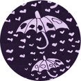 thumbnail image 1 of Ahgly Company Tapis d'Intérieur Ronds Lavables à la Machine, Style Transitionnel, Violet Sauge Buisson Violet, Tapis de Zone, 7 Pieds Rond, 1 of 7
