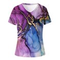thumbnail image 4 of zanvin Haut pour Femmes, T-shirt Ample Décontracté à Col en V à Manches Courtes avec Imprimé Mode pour Femmes, 4 of 4