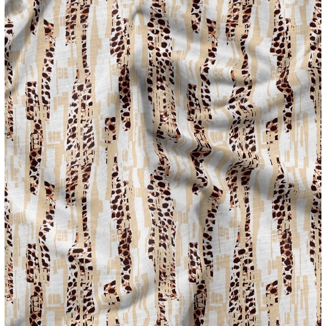 Soimoi Rayon Fabric Leopard Animal Skin Printed Fabric 1 Yard 42 Inch Wide