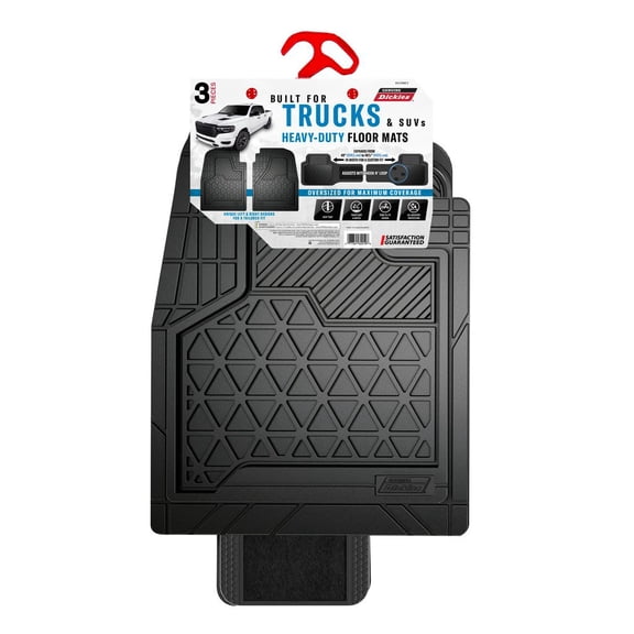 Genuine Dickies 3-Piece Black Adjustable-Rear Truck Floor Mats