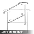 thumbnail image 4 of VEVOR Main Courante Transitionnelle en Acier Inoxydable Compatible avec Surface de Niveau et Escalier Réglable de 1 à 3, Rampes d'Intérieur et d'Extérieur, Capacité de 220 Lb avec Trousse d'Installation, Porche Bricolage, Argent, 4 of 9