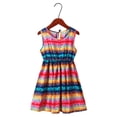 thumbnail image 2 of GDREDA Robe d'Été pour Fille 2025 Filles Tout-Petits Enfants Col Rond Été Sans Manches Décontractée Plage Imprimés Floraux Robe de Fête Rouge, 3-4 Ans, 2 of 3