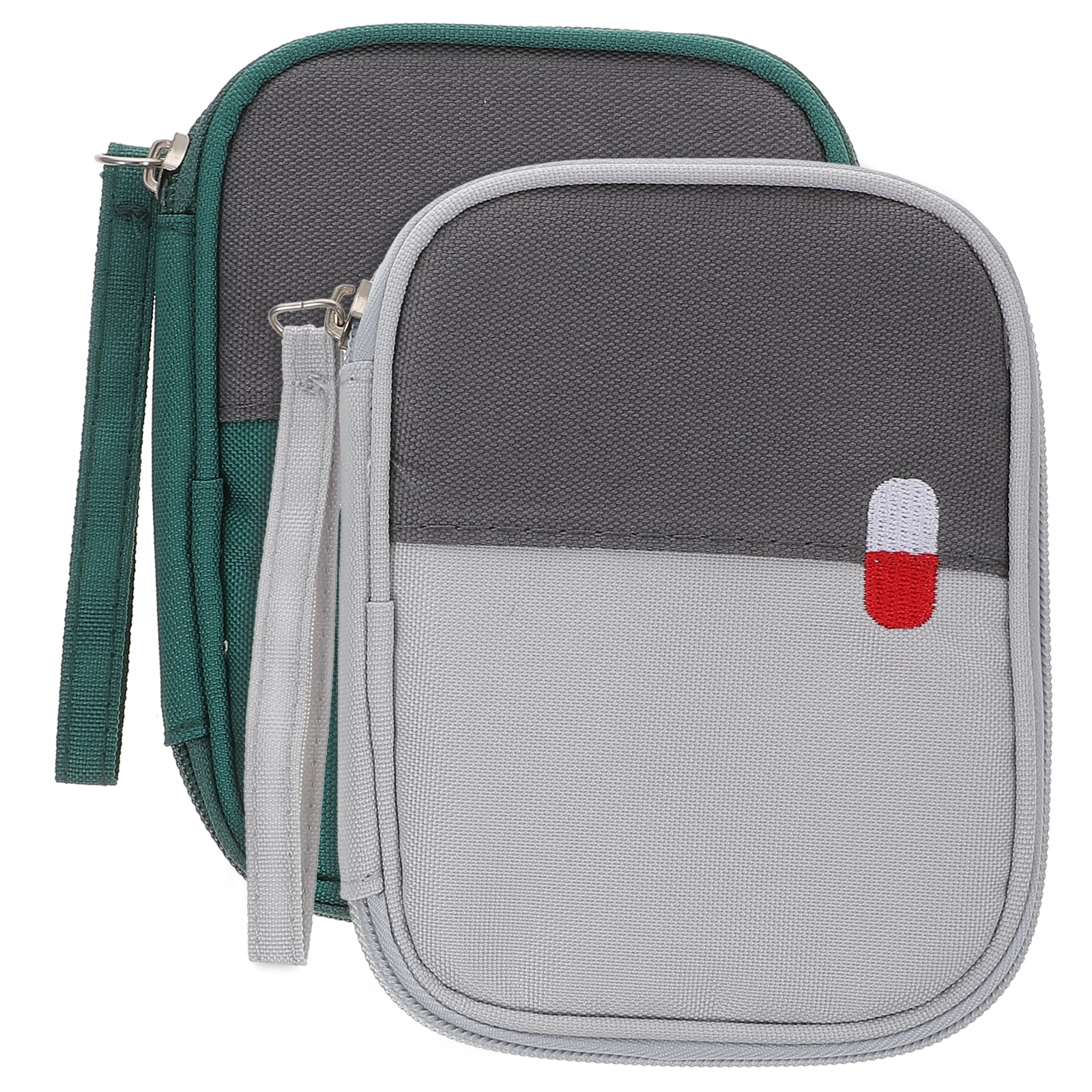 KAKOWELY medicine storage bag 2Pcs Mini Medicine Storage Bag Travel Mini First Aid Pouch Portable Mini First Aid Kit Storage Bag5.51"X4.33"X0.79"