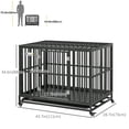 thumbnail image 3 of PawHut Cage pour Chien en Acier Robuste de 44 Pouces, Chenil Cage pour Animal, Noir, 3 of 10
