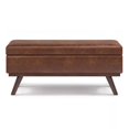 thumbnail image 4 of Owen Pouf de Rangement de Table de 42 Po en Similicuir Brun Selle Vieilli, 4 of 9