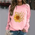 thumbnail image 2 of Rbaofujie Chandails pour Femmes Femmes Mode Décontractée Imprimé Col Rond Ample Manches Longues T-shirt Hauts Blouse Rose Chandails à Capuche Graphiques, 2 of 4