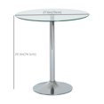 thumbnail image 3 of HOMCOM Round Dining Table, Modern Kitchen Table with Tempered Glass Top, Silver, 3 of 10