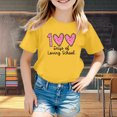 thumbnail image 2 of LUOGENLI T-Shirt pour Filles Enfants Mode Décontractée Imprimé Col Rond Ample Manches Courtes T-Shirt Haut Maxi Hauts Ensembles Filles Tenue 2 Pcs Grande Taille Jaune 10-11 Ans, 2 of 4