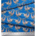 thumbnail image 3 of Soimoi Poly Georgette Fabric Feather,Branch & Sloth Cartoon Fabric Prints by Yard 52 Inch Wide, 3 of 3