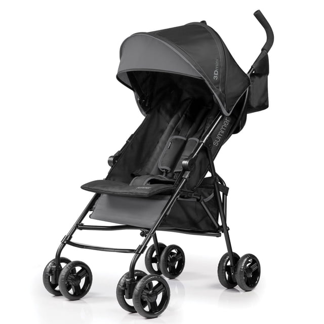 Poussette d'Été 3D Mini Pratique pour Bébé en Gris avec Cadre Léger de 11 Livres, Pliage compact, Roues avant et Arrière Doubles Verrouillables, Harnais de Sécurité Rembourré à 5 Points, Siège Inclinable Multi-Positions, Pare-Soleil Rabattable, Panier de Rangement et Deux Porte-Gobelets pour parent et Enfant.