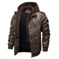 thumbnail image 4 of Men's Casual Motorcycle Clothes Quilted Warm Jacket Thickened Detachable Hooded Plus Size Jacket, 4 of 9