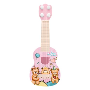 Guitare Ukulélé pour Tout-Petits, Mini Guitare à 4 Cordes Jouet Éducatif pour Enfants Instrument de Musique