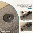 thumbnail image 2 of Bestier 95.2 inch L Shaped Desk with Power Outlet Reversible Corner Office Desk Grey, 2 of 7