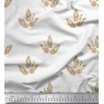 thumbnail image 1 of Soimoi Poly Georgette Fabric Leaves & Floral Block Print Fabric by The Yard 52 Inch Wide, 1 of 3