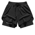 thumbnail image 3 of asjyhkr Plus Size Mens Biking Shorts 2 in 1 Elastic Waist Drawstring Gym Shorts Lightweight Quick Drying Running Shorts, 3 of 7