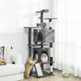 thumbnail image 2 of PawHut 54" Cat Tree Tower with Scratching Posts, Cat Condos, Dark Grey, 2 of 10