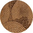 thumbnail image 1 of Ahgly Company Tapis d'Intérieur Ronds Transitionnels Orange Lavables à la Machine, 4 Pieds Rond, 1 of 7