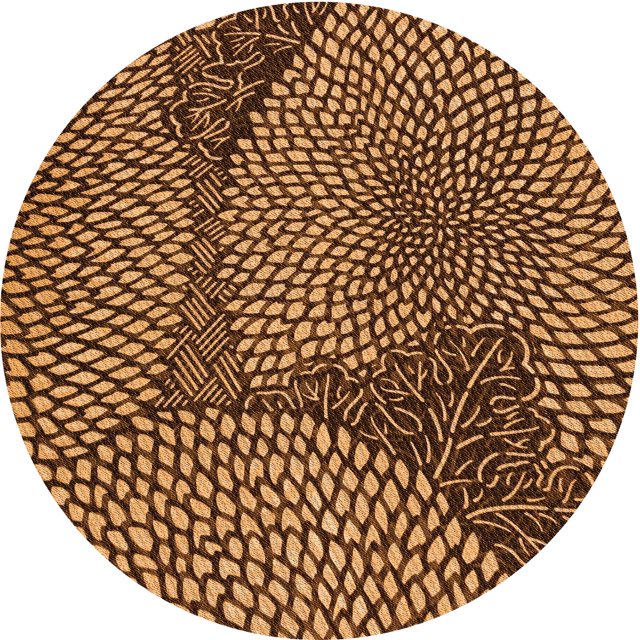 Ahgly Company Tapis d'Intérieur Ronds Transitionnels Orange Lavables à la Machine, 4 Pieds Rond