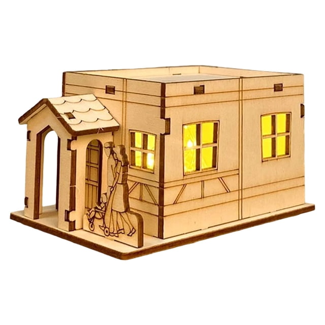 Light-Up Handmade Wooden Christmas Village Houses For Crafts